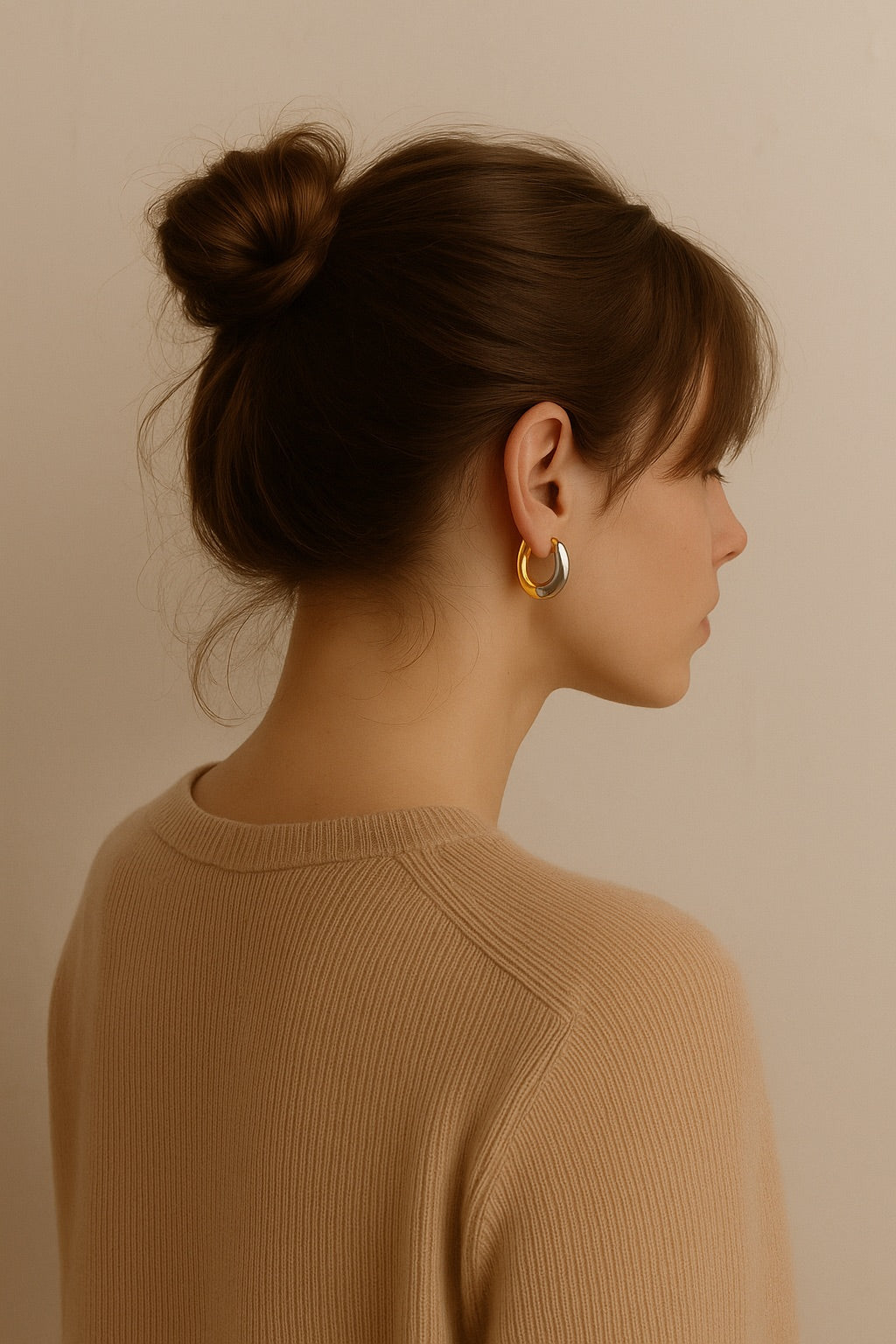 Yesalna pink enamel gold-plated hoop earrings – tarnish-free, lightweight, and hypoallergenic from the Essentials Collection