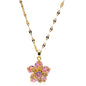 Pink Zircon Flower Pendant Necklace – Gold-Plated Rapunzel-Inspired Jewelry